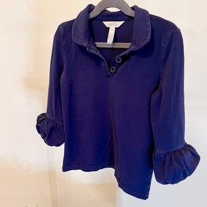 Matilda Jane Puffer Quarter Sleeve Collar Top in Navy Blue - 8